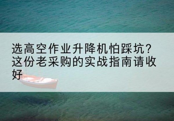 岐山高空作业升降机厂家推荐-选高空作业升降机怕踩坑？这份老采购的实战指南请收好
