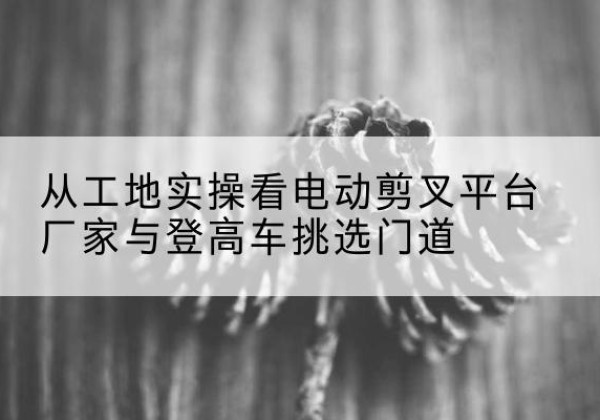 岐山电动剪叉升降平台厂家-从工地实操看电动剪叉平台厂家与登高车挑选门道